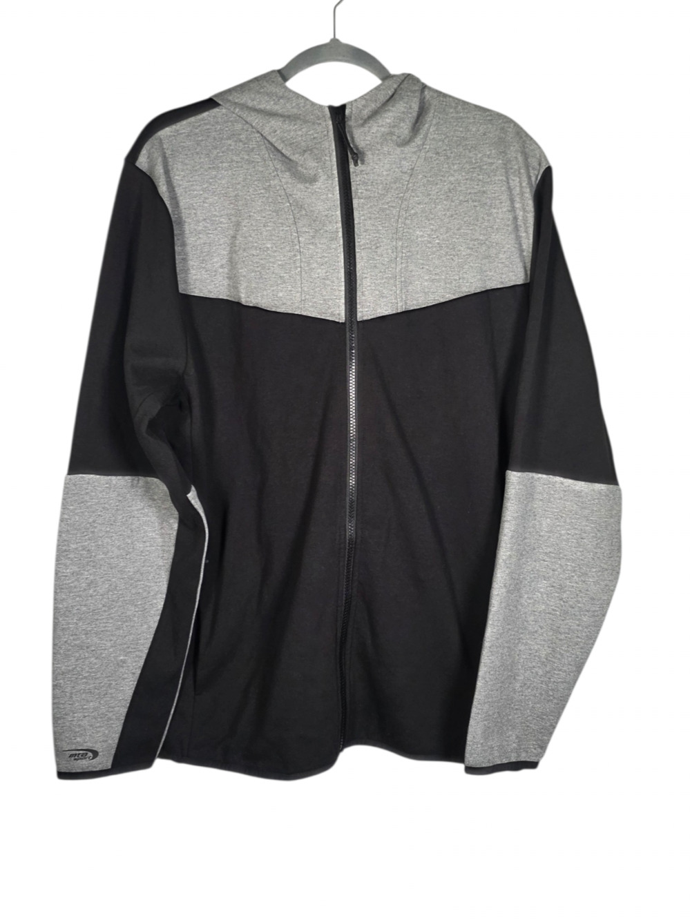 MTA Sport Full Zip Hoodie NWT Sz L Black Gray Colorblock